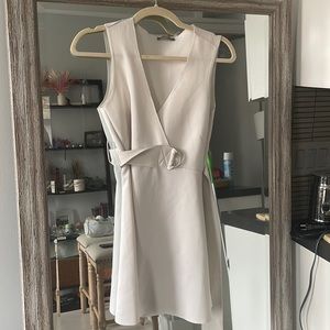 Zara white belted dress